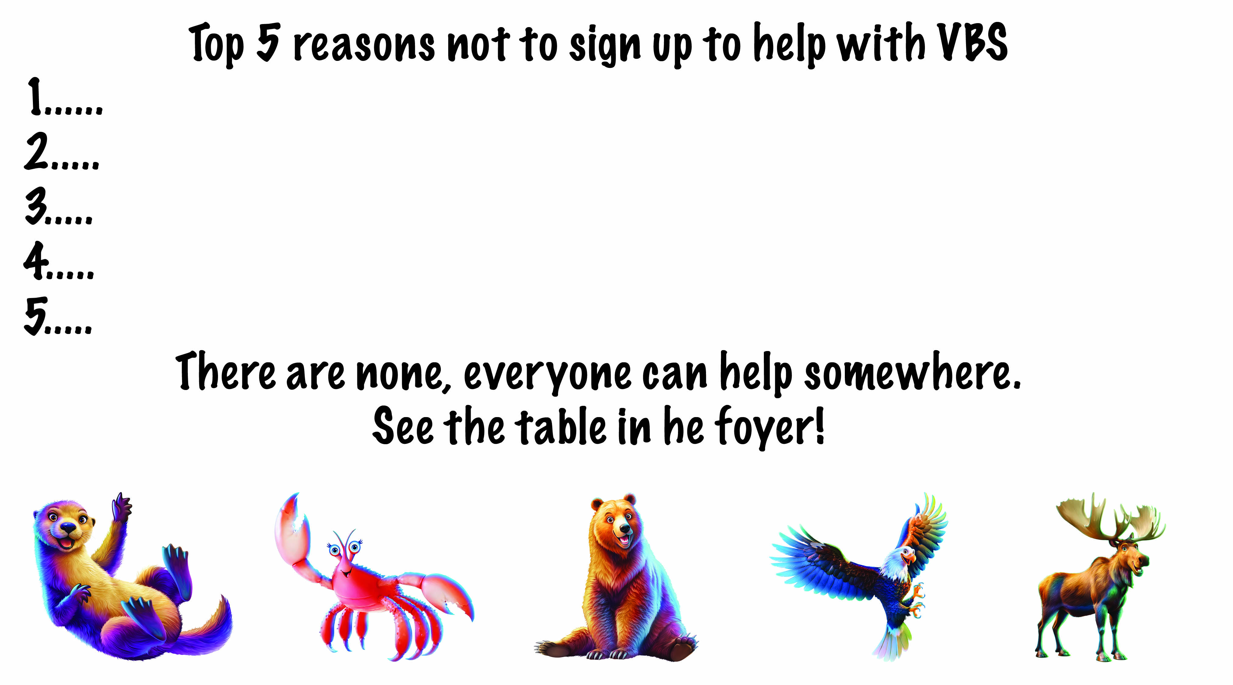 Help with Vacation Bible School
